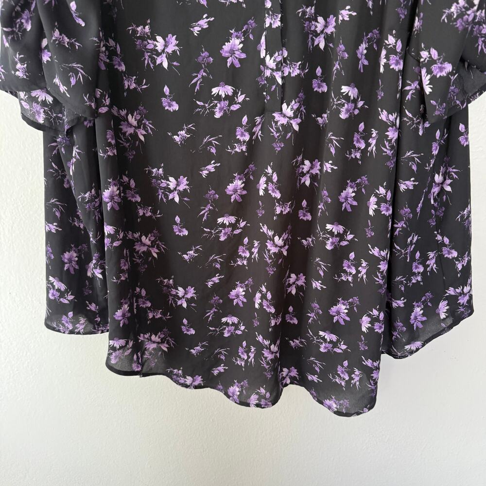 Torrid Harper flowy georgette fabric purple floral print size 3X - Picture 5 of 10